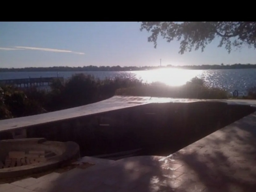 Pelletier pool at sunset