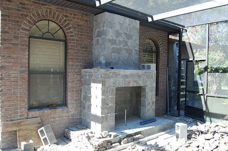 Custom stonework in progress